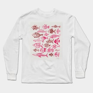 fish inkings pink gold Long Sleeve T-Shirt